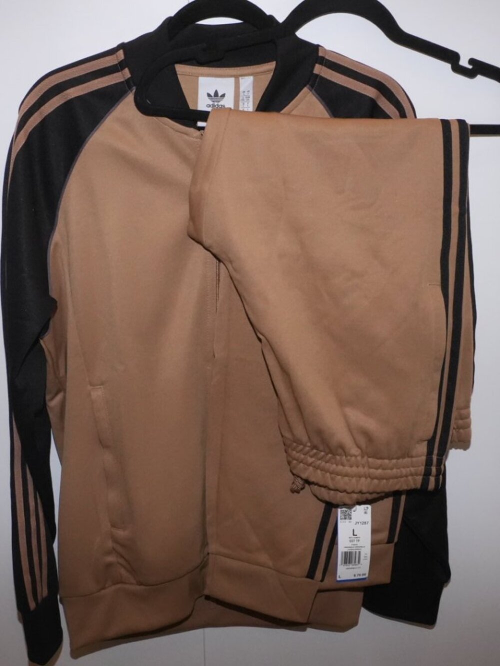NWT: Adidas Originals SST Tracksuit Set Cardboard Brown L